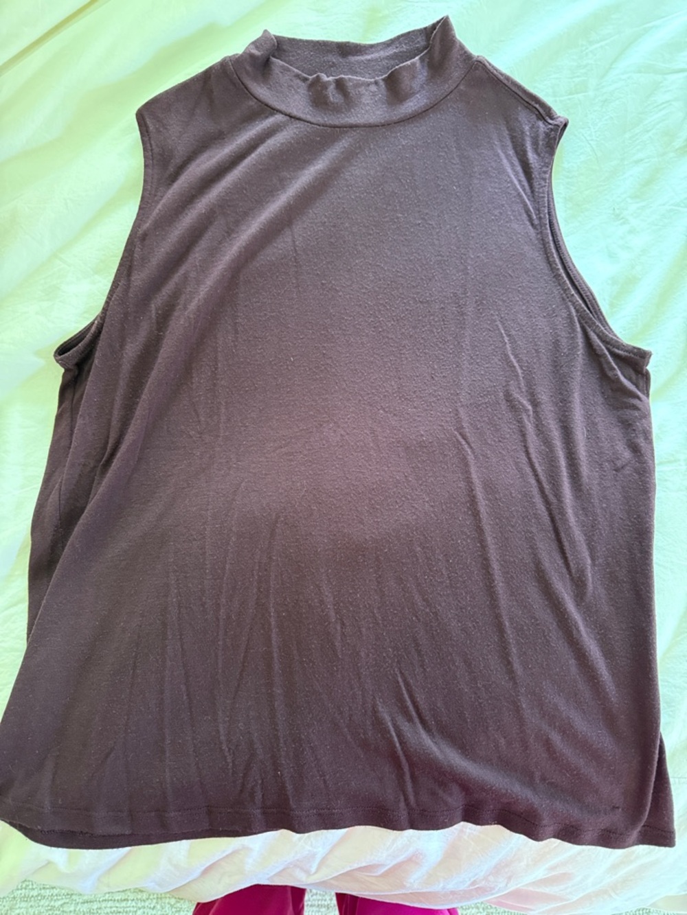 Athleta Sleeveless Mock Neck Tank Top in Wine